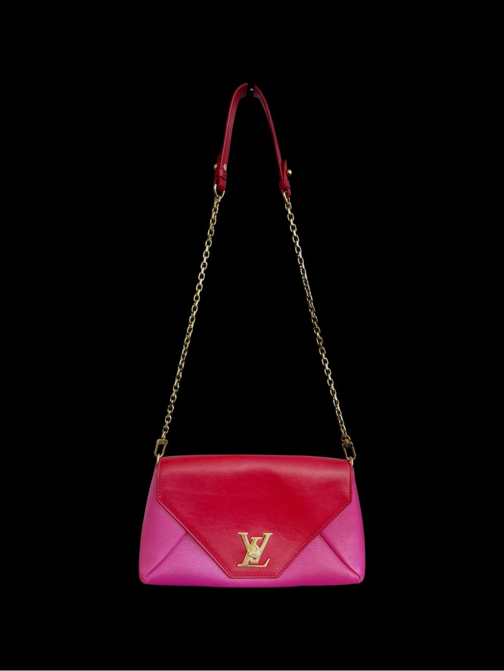 Louis Vuitton Love Note Bi-Color Red Pink Leather Crossbody Bag Auth - Picture 2 of 11